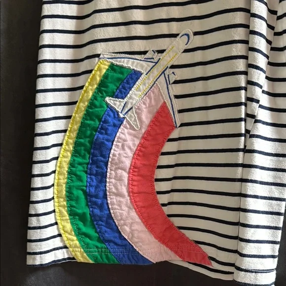 Striped Dress with Embroidered Rainbow Design - Picture 4 of 5